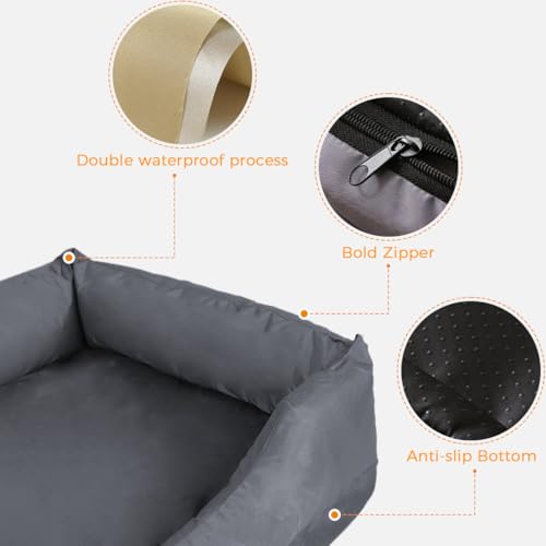 Qpets® Dog Couch, Soft Couch-Style Pet Bed Resting Sleeping Sofa, 210 Oxford Cloth Waterproof, Anti-Slip Anti-Scratch Washable Dog Bed for Small Medium Pets Indoor Outdoor Use (75x55x19cm) Qpets® Dog Couch, Soft Couch-Style Pet Bed Resting Sleeping Sofa, 210 Oxford Cloth Waterproof, Anti-Slip Anti-Scratch Washable Dog Bed for Small Medium Pets Indoor Outdoor Use (75x55x19cm)